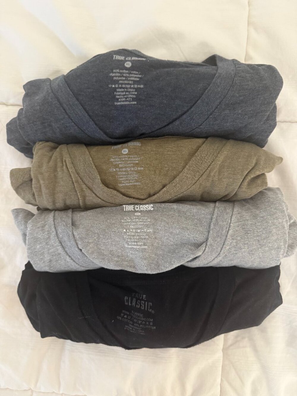 Mens-(4) TRUE CLASSIC V-neck tshirts